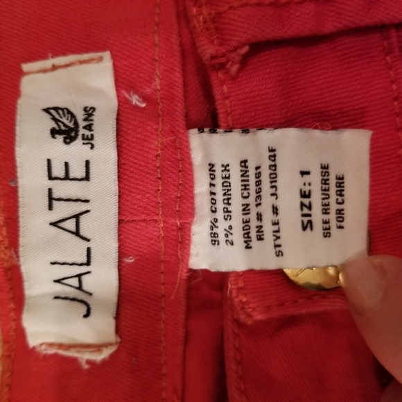 Red skinny low rise jeans - Picture 4 of 8